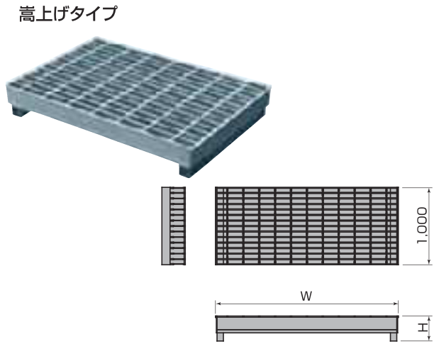 Ｕ形カルバートグレーチングかさ上げ