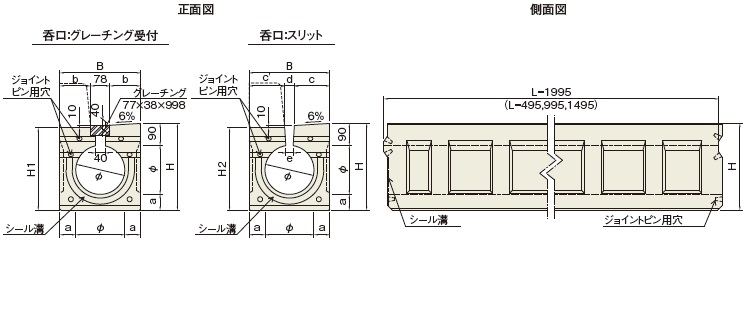 断面図(縦断マウンドアップ)